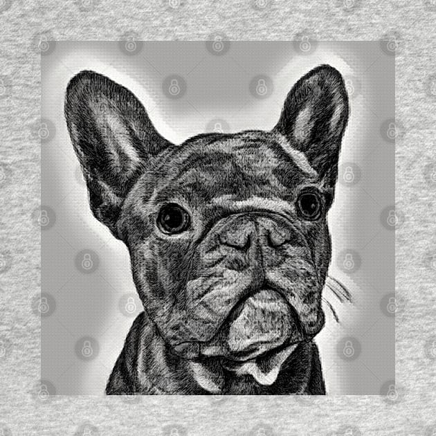 French Bulldog - cute little hand drawn Frenchie by LizTodd